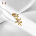 Wholesale Gold 18k Bling Moissanite Ring Simple Flower Bloom Ring Jewelry 18k Real Gold With Moissanite Rings