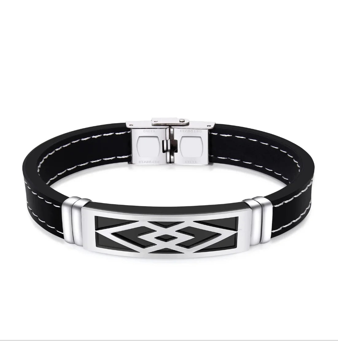 Promotion Gifts Personalized OEM Various New Best Production Stainless Steel Rubber Jewelry Bangle Silicone Fine Bracelet Men MegaBDM