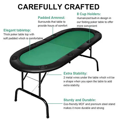 Hot Sale 184*81*75cm Casino Foldable Custom Texas Hold'em Baccarat Wood Poker Table With Legs Professional Deluxe Poker Table