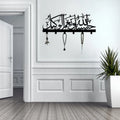 HasbunAllah Islamic Calligraphy Key Holder Metal Arabic Wall Hook Rack Muslim Entryway Organizer Ramadan Eid Gift Home Decor