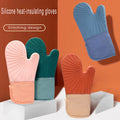 Silicone Oven Mitts with Thicker Quilted Lining Non-Slip and Waterproof Gloves for Baking Cooking Grilling and BBQ