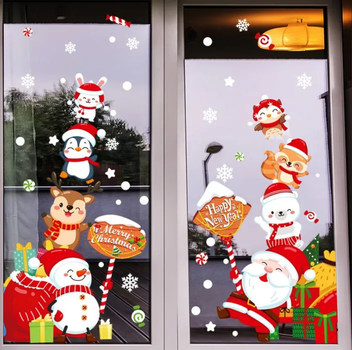 Christmas Decorations Creative Christmas Window Glass Wall Stickers
