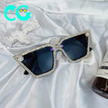 2022 Oversized Crystal Sunglasses Women Square Sunglasses Bling Rhinestone Sun Glasses for Woman Luxury Fashion Shade UV 400
