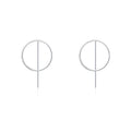 Minimalist S925 Sterling Silver Rhodium Plated Earrings for Women Exaggerated Irregular Smooth Geometric Circles Chic Party Wear