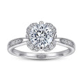 OAHLAN 1Ct Women Round Cubic Zirconia Flower Engagement Ring 925 Sterling Silver Rings Wholesale