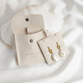PandaSew 8x8cm Custom Logo Jewelry Package Ivory Microfiber Snap Button Gift Bag with Insert Pad Jewelry Pouch