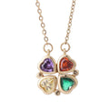Minimalist Heart Pendant Choker Necklace PVD 18K Gold Plated Necklace Zircon Four Leaf Clover Necklace for Women