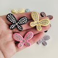 100Pcs/Bag 25*35MM Multicolor Rhinestone Butterfly Slime Charms Embellishments for Scrapbooking Hair Clip Phone Case DIY Crafts