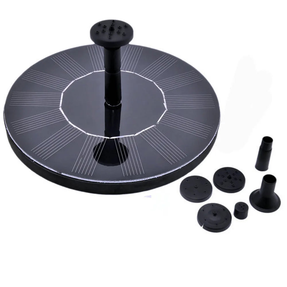 Mini Solar Powered Forged Hexagon Head Code Water Fountain Pool Pond Waterfall Garden Outdoor Bird Bath