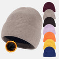 High Quality Custom Winter Warm Men Women Blank Cuffed Ski Fleece Lined Beanie Knitted Hats Cap