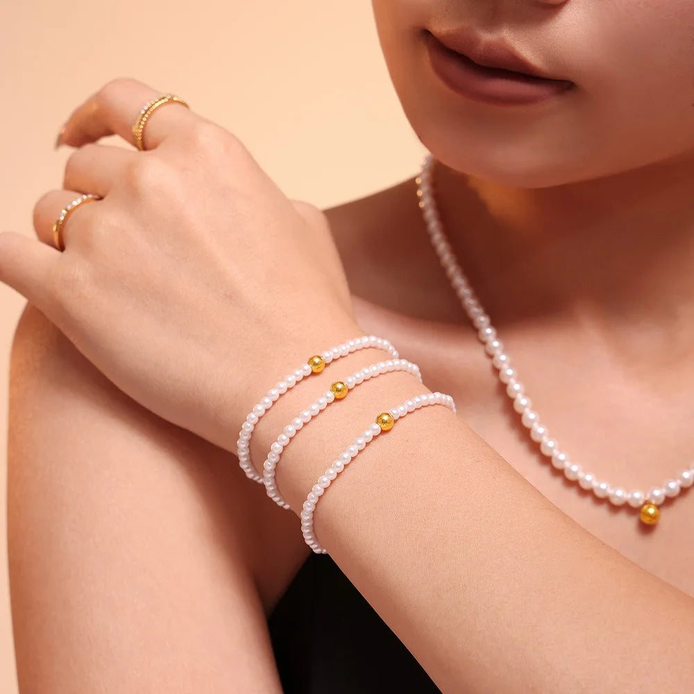 Trendy & Fashionable Pearl Jewelry Set Gold & Silver Plated for Wedding Gift Party Engagement Anniversary 'XOXO' Shape Pattern