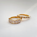 Wholesale 18K PVD Gold Plated Stainless Steel Waterproof Jewelry AAA CZ Zirconia Iced Out Ring for Women YF2919