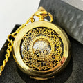 Antique Hollow Gold Manual Wind Mechanical Watches Key Chain Mechanical Retro Pocket Watch