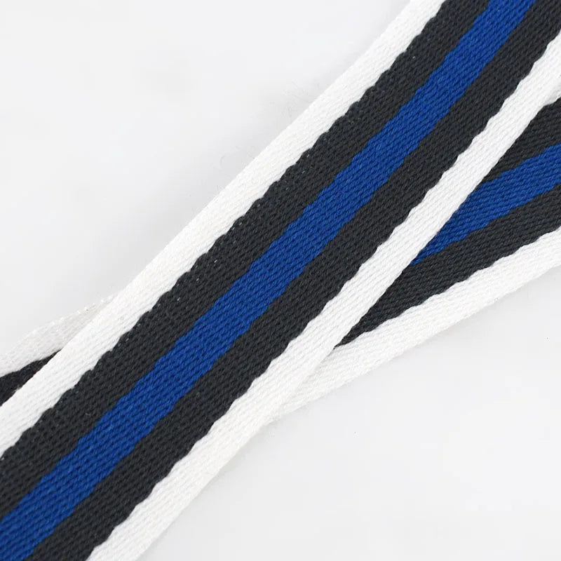 For Deepeel RD186 DIY Garment Sewing Accessories 2/2.5/3.2/3.8/5CM Shoulder Bag Strap 100% Polyester Stripe Webbing Coated
