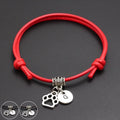 100 Colors Gifts for Dog Cat Lover String Rope English Alphabet Initial Name Paw Prints Best Friend Pendant Charm Bracelets