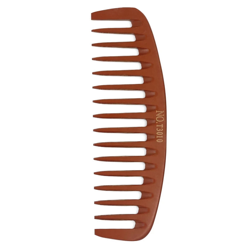 MJ Wood Yellow Palm Wide Tooth Laser Lice Comb Detangling Anti-Static Barber Comb