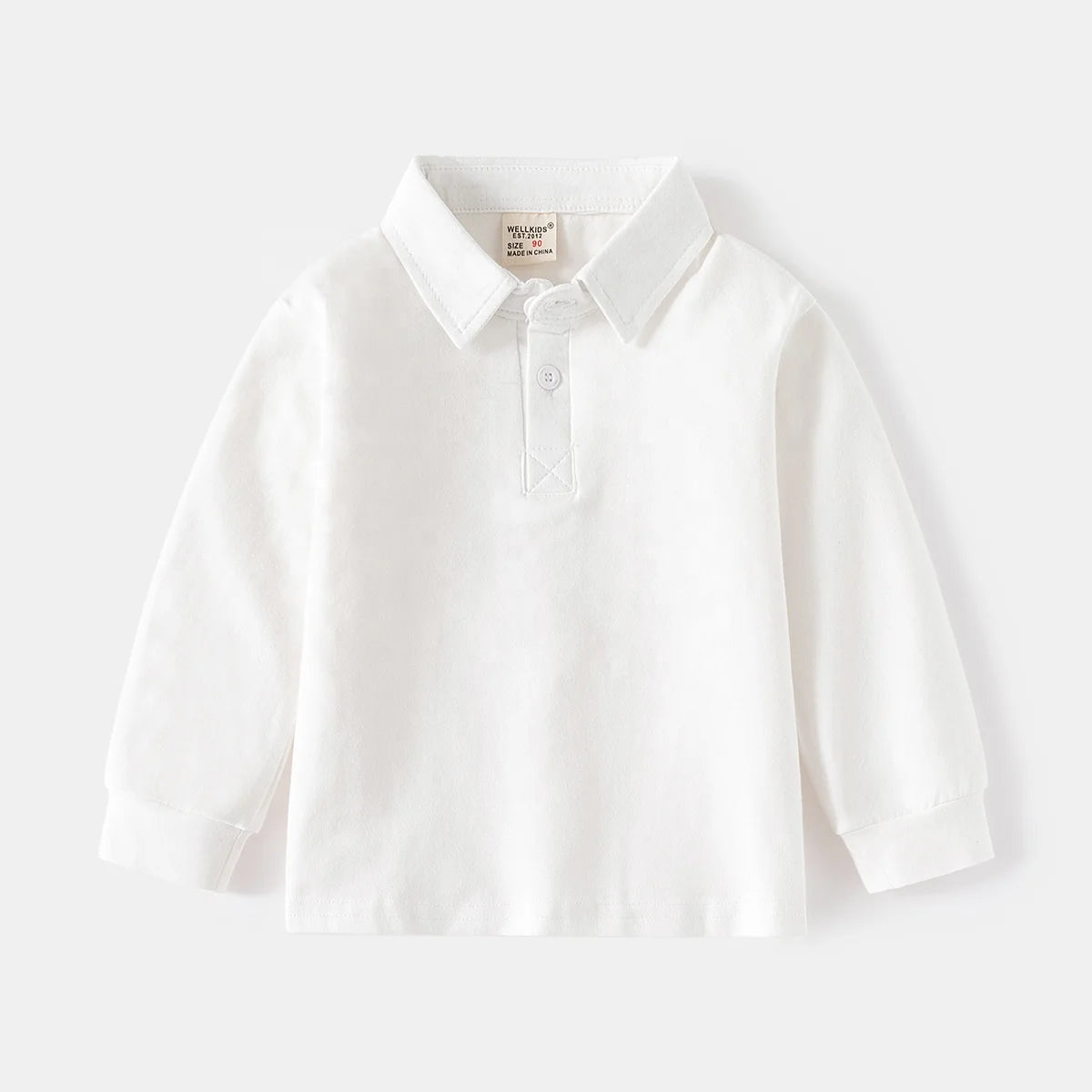 Wholesale Cotton White School Children Plain Golf Polo T-shirt Long Sleeve Boy Polo Neck for Kids Elementary