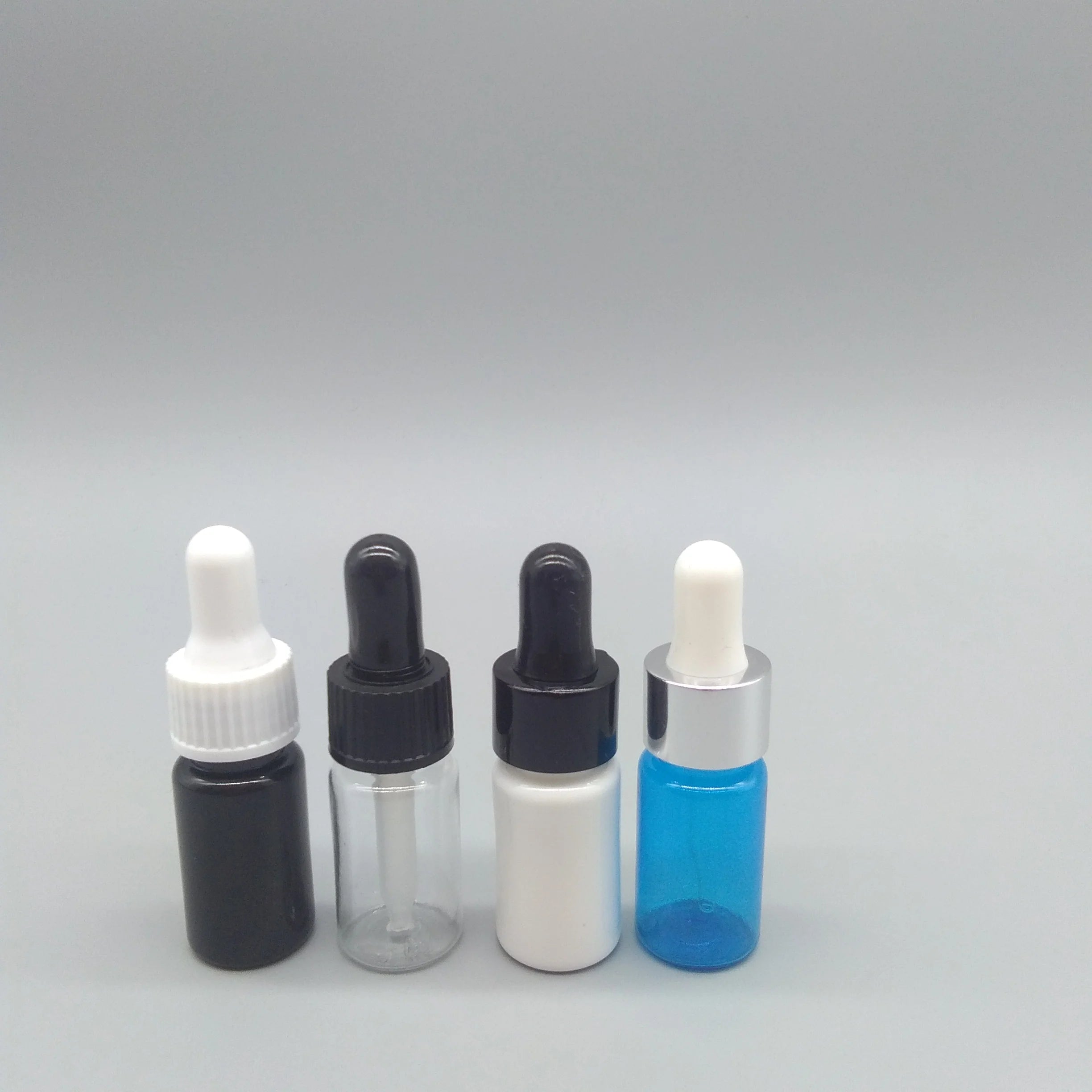 Travel Size 10ml Essential Serum Oil Milky White PET Plastic Dropper Bottles with Screen Printing for Skin Care Serum