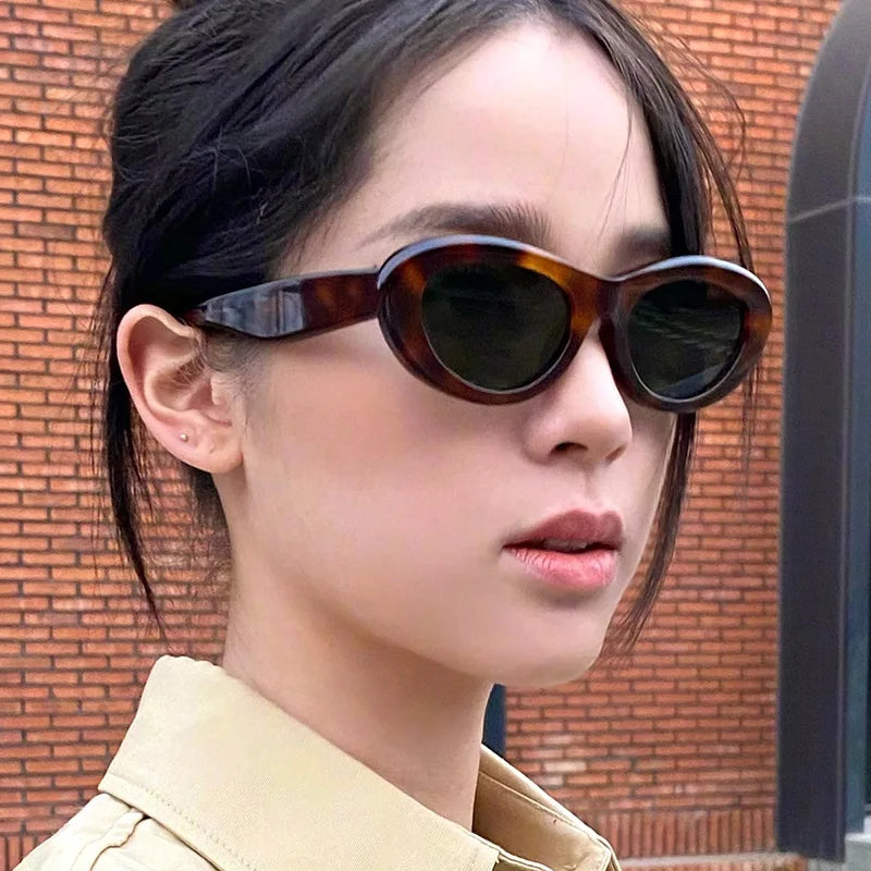 DOISYER 2023 Women's Trendy Pilot Style Cat Eye Sunglasses Jelly Color UV400 Polygon PC Lenses Small Sizes Sun Glasses