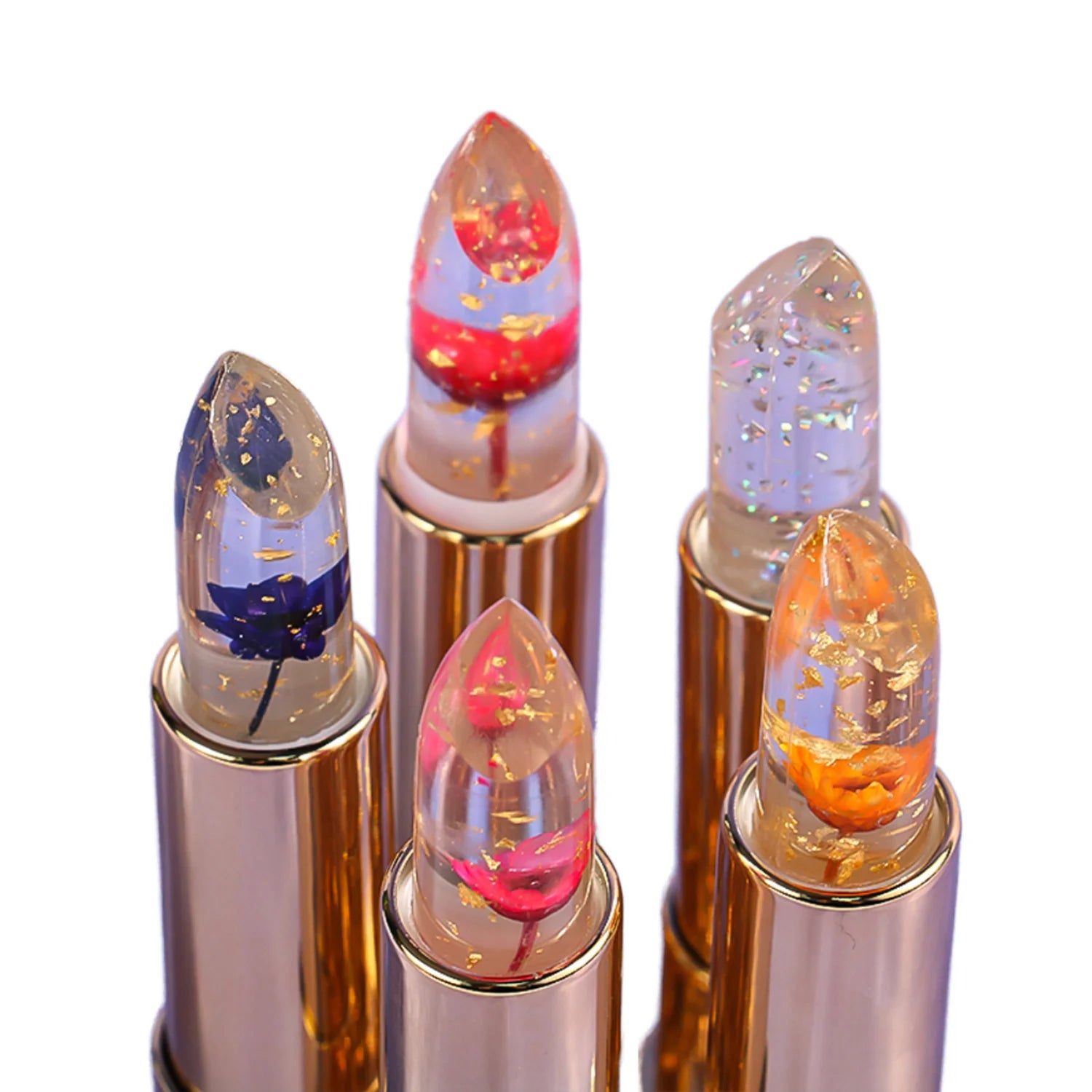 Clear 24k Gold Foil Lipstick Wholesale Flower Magic Lipstick Change Color Moisturizing Color Changing Lipstick