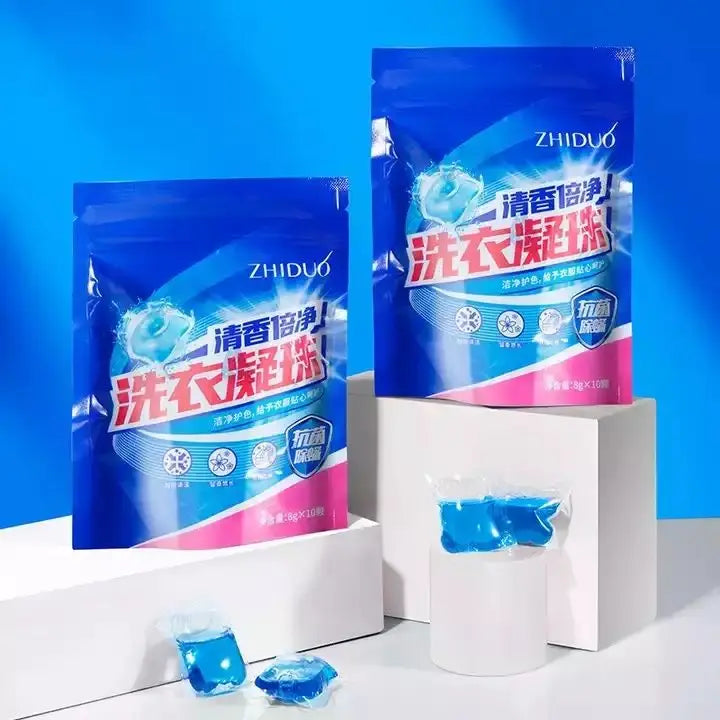 OEM Hot Sales Private Label ZHIDUO Laundry Gel Beads Deep Cleansing Oil Stain Fragrance Lasting Liquid Laundry Detergent Beads
