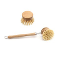 Dish Brush Bamboo Natural Bristle Fiber Washing up Brushes with Replacement Kitchen Brush Heads for Pot Pan Bowl