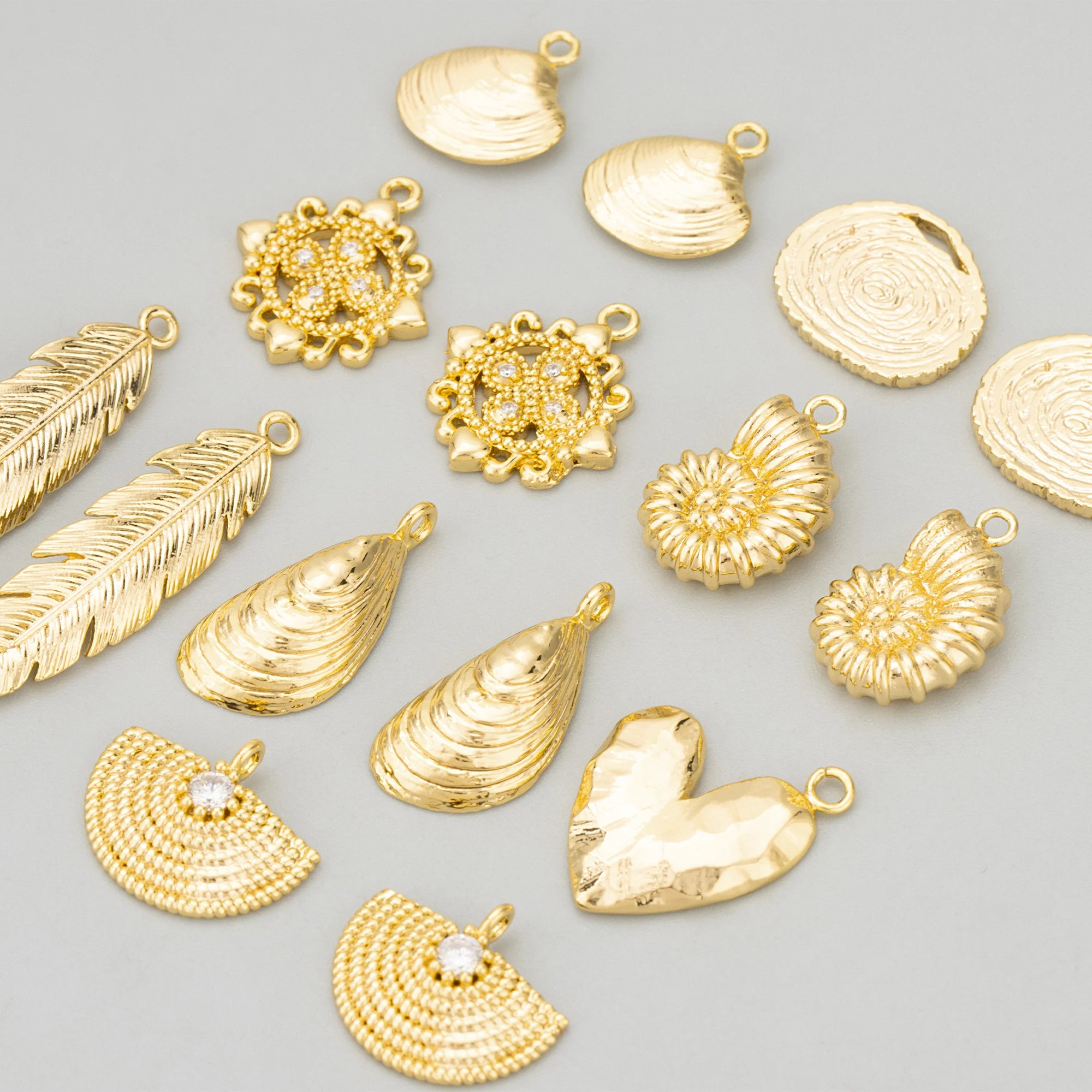 MF68 Wholesale Jewelry Accessories18k Gold Rhodium Platedcoppercharmsdiy Pendantsnecklace Making Findings6pcs/lot