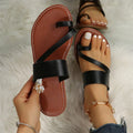 2024 Women's Winter Cross-Border Flat Casual Sandals New Amazon Large Size Toe Beach Slippers Outdoor Leisure for Ladies