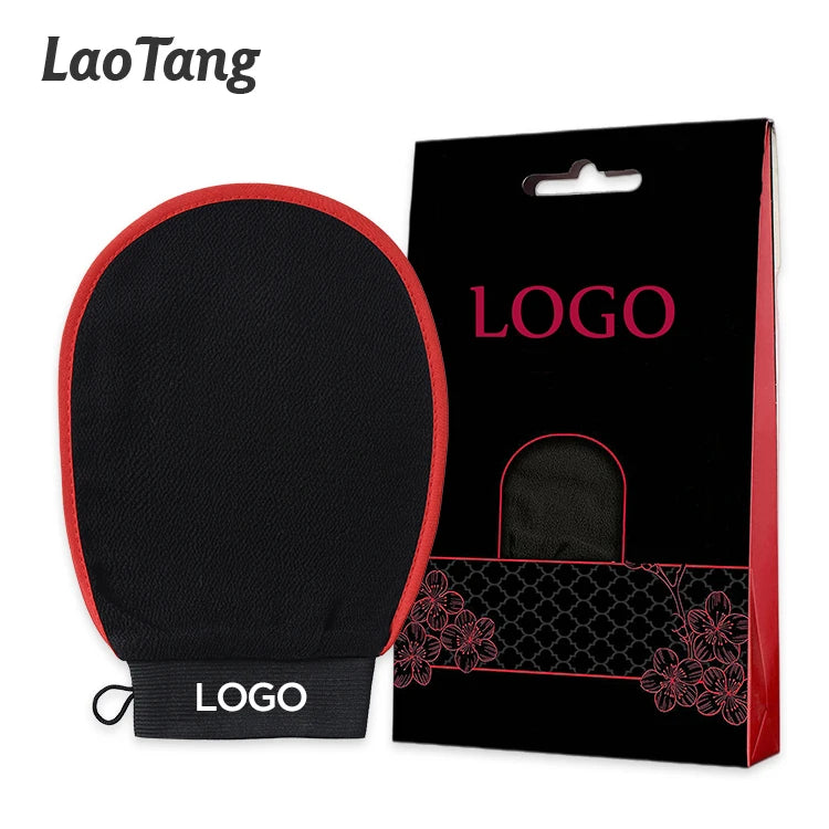 Customized LOGO 100% Viscose Exfoliating Gloves Remove Dead Skin Body Scrub Mitt Bath Suppliers