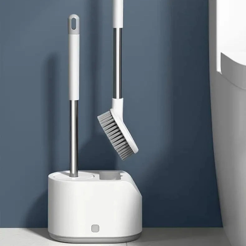ZZHOME Luxury Deep Cleaning Home Long Handle Double Silicone Toilet Brush for WC