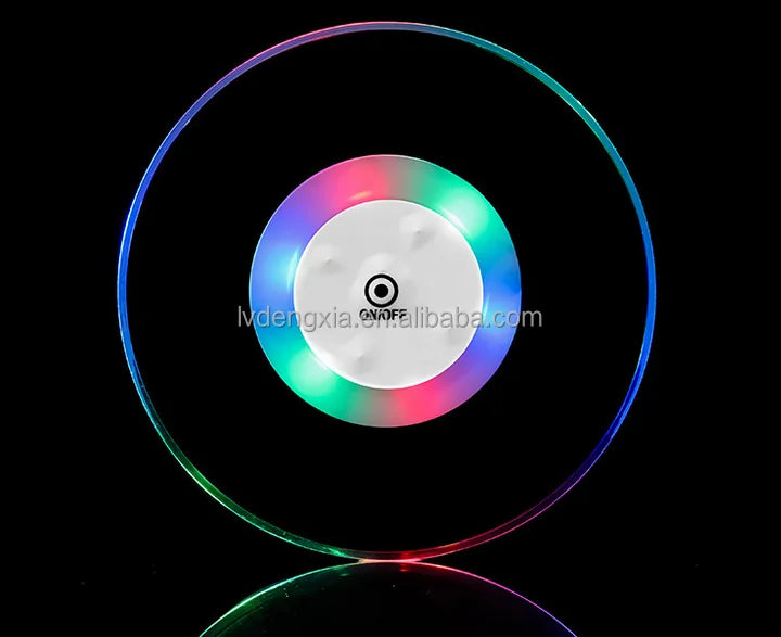 Custom High Quality Acrylic Led Car coaster Non-slip Waterproof Barware coaster Heat Resistant Reusable Drinks Coasters