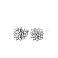 FZ-E-008 925 Sterling Silver Flower Shape Stud Earrings with Rhodium & Gold Plating Classic Style in a Pretty Box