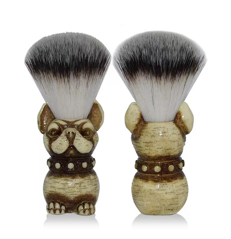 Custom Logo Curved Wooden Handle Face Sweep Dust Brush Pure Badger Bristles Lightweight 39g Salon Home Use Beard Shaving Brush