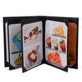 A4 PU leather restaurant menu holder custom logo Pu menu cover with 4 pages
