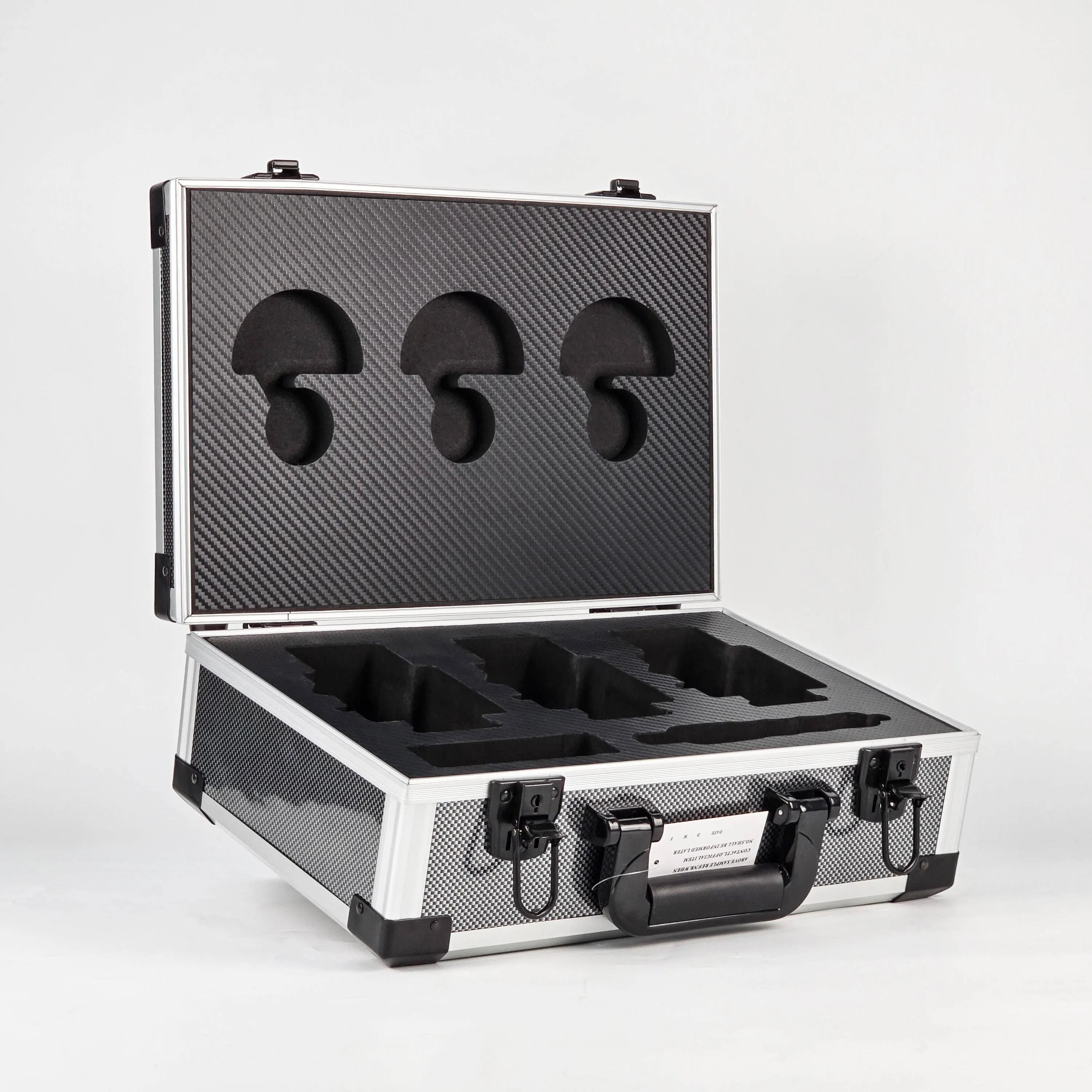 Aluminum Hard Tool Case with EVA Foam Inserts Household Storage Toolboxes Home Garden Equipment Storage Box Metal Packaging