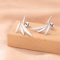 Myshape Bamboo Leaf Stud Earrings for Women Girls Stainless Steel Minimalist Earring Fashion Jewelry Birthday Gift New in