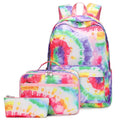 Girls Fancy Backpacks for Kids Bag Tie Dye Backpack for School Children Bag Set Rainbow School Bags Backpack