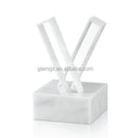 Jewish Judaica White Marble Base Acrylic Salt Shakers Lucite X Salt and Pepper Set