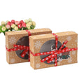Folding  Kraft Paper Santa Claus Snowman Cracker Candy Boxes Christmas Gift Box With Window