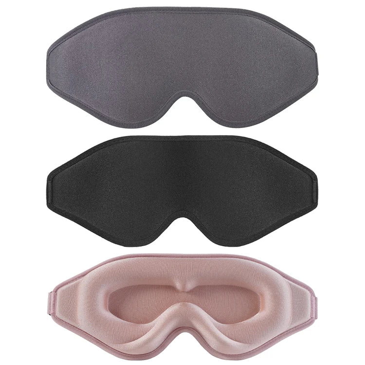 Luxury  Adjustable Comfortable Memory Foam Light-Shading Customizable Logo Black Home Travel 3D Eye Mask