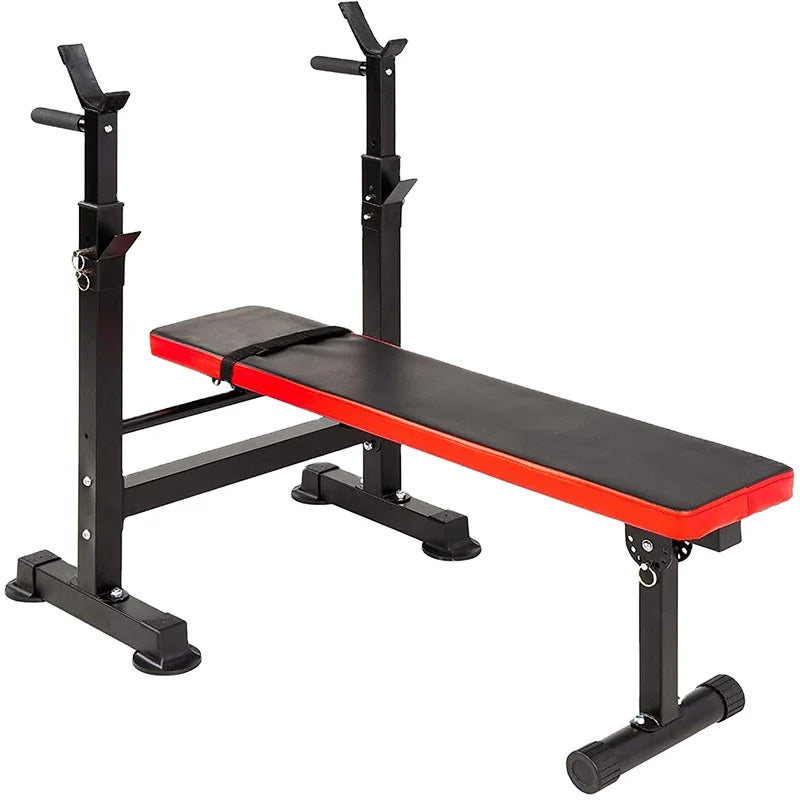 Adjustable Weight Bench Stand Folding Fitness Workout Bench Weight Lifting Bench with Adjustable Bar Support