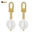 RINNTIN GPE54 Designer Jewelry Cultured Pearls Drop Earrings Sterling Silver Wholesale 14K Gold Plated Freshwater Pearls Earings