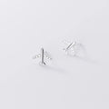 Real 925 Sterling Silver Pave Zircon Mini Aircraft Airplane Small Stud Earrings for Fashion Women Jewelry Accessories