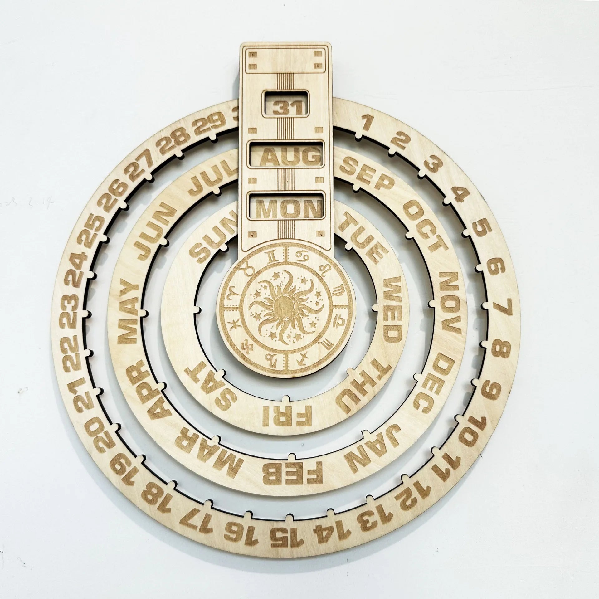 2025 Vintage Wooden Perpetual Calendar Wall Decoration Home Decoration Calendar Office New Year Customized Souvenir Gifts
