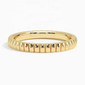 Classic Minimalist 18K Gold Plated Fluted Design Stacking Ring for Women Stacking Daily Wear Brass Jewelry