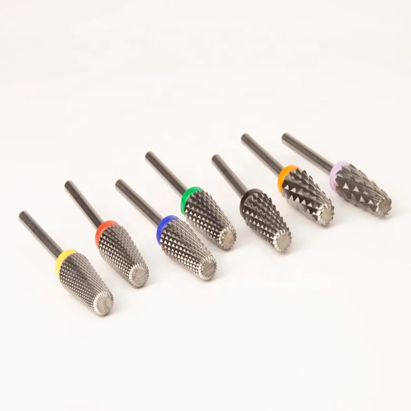 Right Hand 3 in 1 Acrylic Taper Safety Professional Tungsten E File Dust Proof Nail Drill Bits Carbide Manicure in Storage
