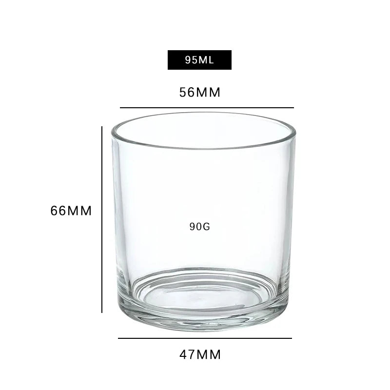 Recycled Glass Candle Holders 48ml 82ml 95ml Empty Transparent Aroma Glass Candle Jars Customized Glass Jar for Scented Candle