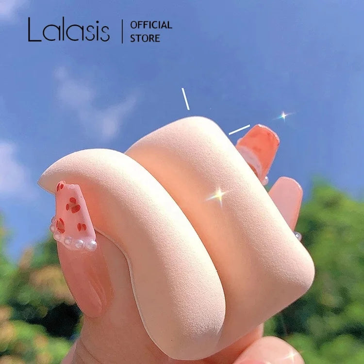 Lalasis pink Cosmetic Loose Powder air Cushion Customized Foundation Triangle Powder Puff