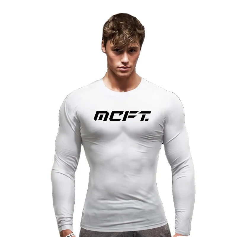 OEM/ODM Running T-shirt Men Sports Fitness Compression Tight Shirt Workout Muscle Gym Bodybuilding Long Sleeve Quick Dry Tees