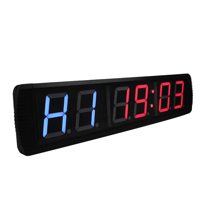 4 Inch Bigger Display 12/24H Format Wall Clock LED Interval Gym Timer Digital Fitness Stopwatch Clock with Remote Control